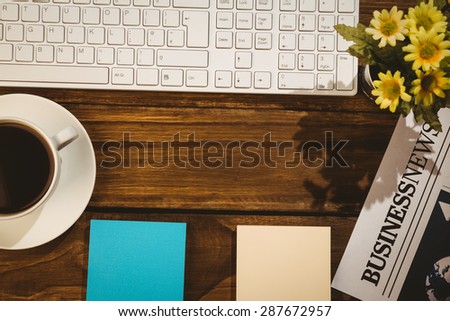 Overhead shot of post its on a desk