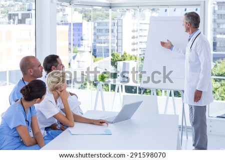Team of doctor during meeting in medical office