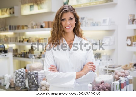 Portrait of smiling beautician at a beauty salon