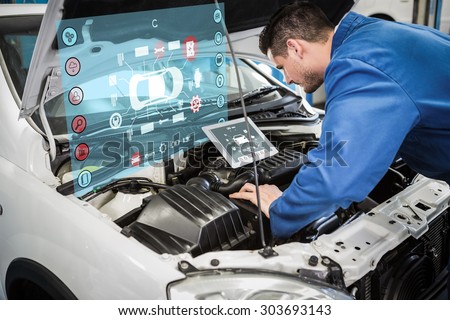 Engineering interface against mechanic using tablet to fix car