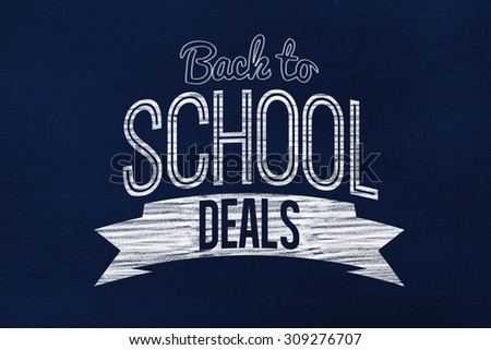 Back to school deals message against navy blue