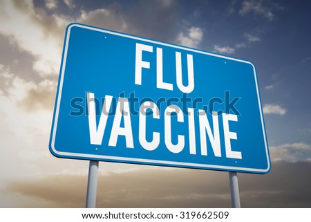 flu vaccine against cloudy sky