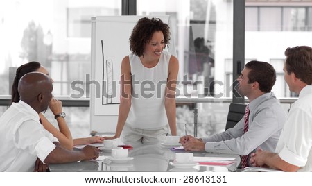 business woman giving a presentation