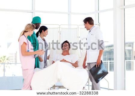 Medical consultation between a surgeon and a patient