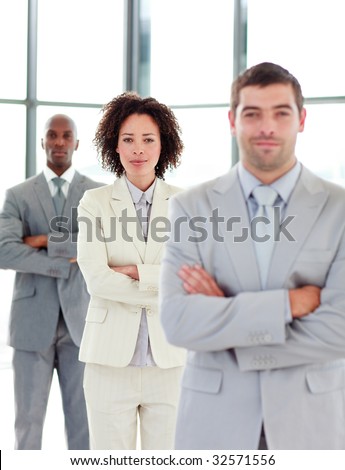 Confident African-American businesswoman with folded arms
