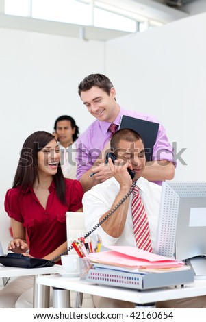 Portrait of a diverse business team working together in the office