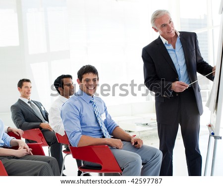 Portrait of international business people at a conference in the office