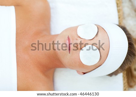 Relaxed woman having a spa treatment in a health center