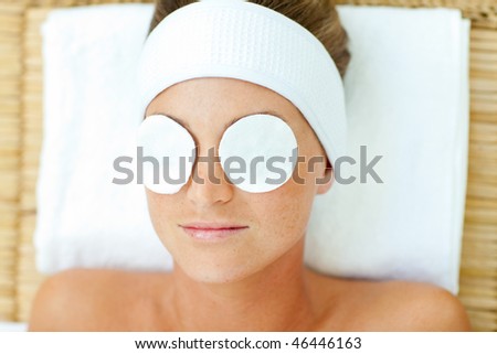 Portrait of a woman having a spa treatment in a health center