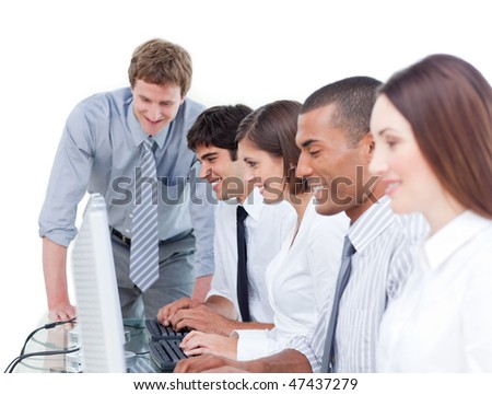 Competitive Business Team Working At A Com