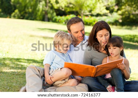 Family sitting in the park