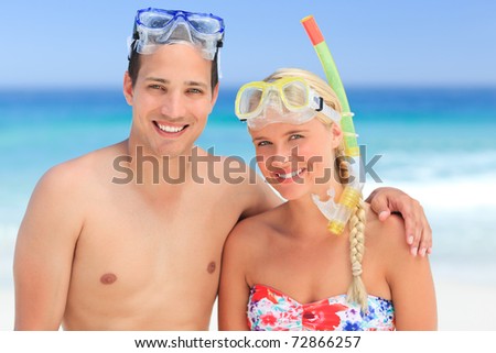 Couple with their masks