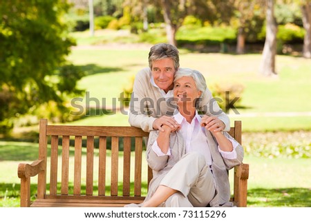 Elderly couple in the park