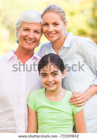 Adorable family in the park