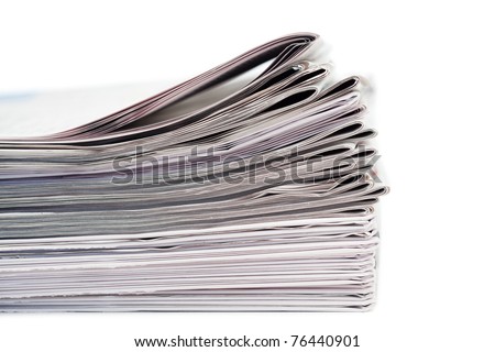 Newspapers on a white background