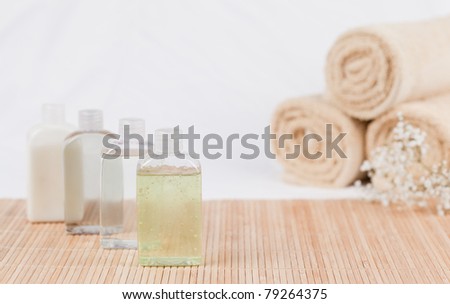 Massage oil and towels