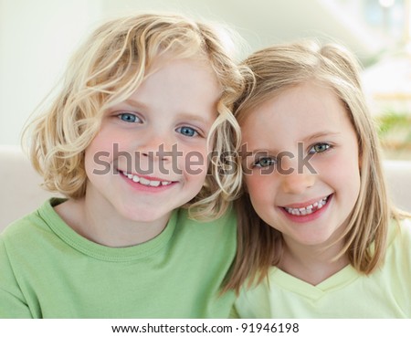 Happy smiling siblings