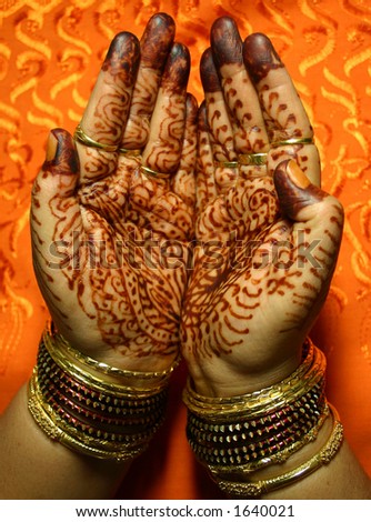 Hands with Henna design Hands with Henna design
