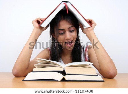 stock photo : Indian student preparing for exams.