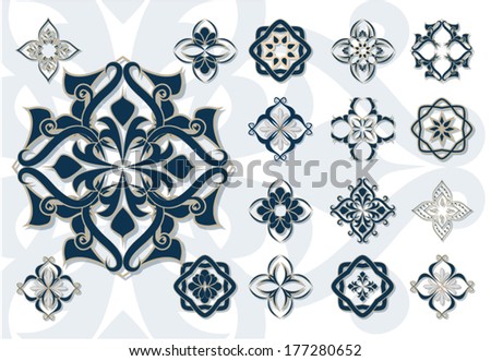 Arabic Islam decor elements vector Arabic Islam decor elements vector