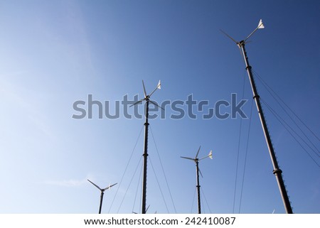 electric wind wheels with clear sky
