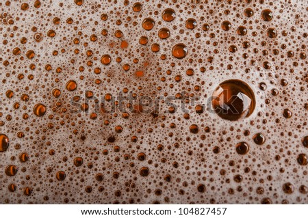closeup of beer bubble texture