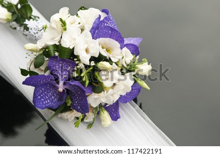 wedding bouquet on a black background