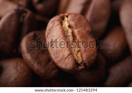 closeup of coffee roasted beans background