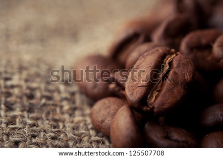 Coffee background with roasted bean