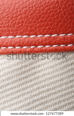 abstract leather texture. white and red  background