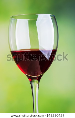 Wine glass on natural background