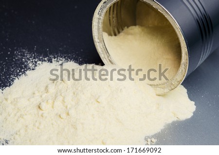 Can with powdered milk for baby