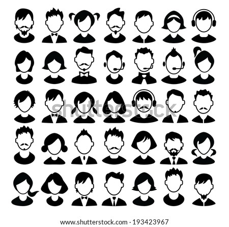 Set of boys and girls avatars and operator icons Vector illustration Set of boys and girls avatars and operator icons Vector illustration