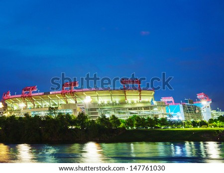 NASHVILLE - MAY 2: LP Field early in the morning in Nashville on May 02, 2013. The stadium is the home field of the NFL\'s Tennessee Titans and the Tennessee State University Tigers.