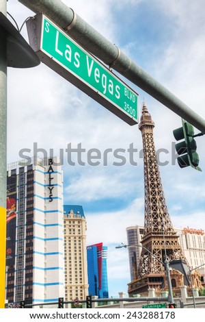 LAS VEGAS - APRIL 19: Las Vegas boulevard in the morning on April 19, 2014 in Las Vegas, Nevada. It\'s the most populous city in the state of Nevada and the county seat of Clark County.