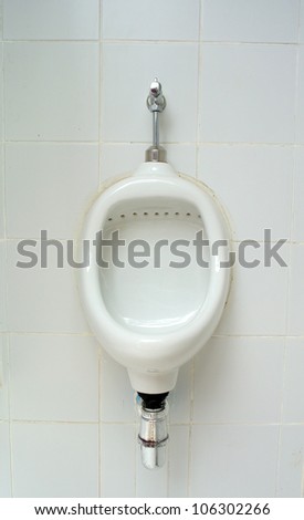 White ceramic sanitary ware in restroom