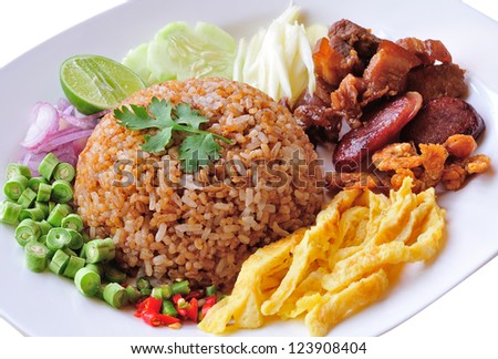 fry rice with the shrimp paste, Thai food
