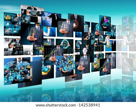 Television and internet production .technology and business concept