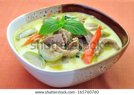 Green pork Curry , Thai cuisine