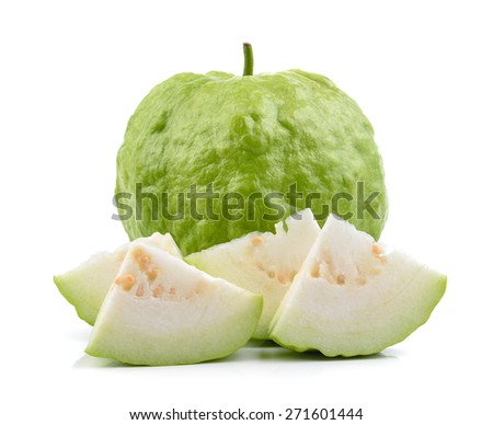 fresh guava fruit on a white background