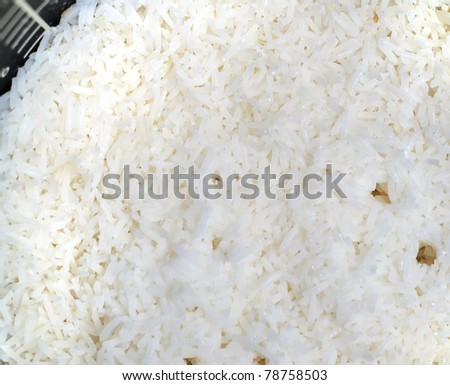 Cooked rice in electric cooker