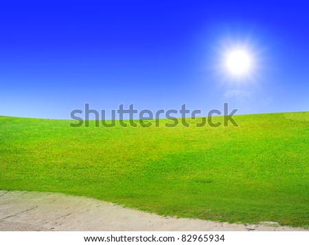Sand Bunker and Green field