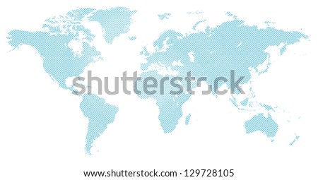 world map in blue halftone pattern