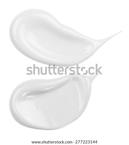 White Face Cream Swatches Isolated on white
