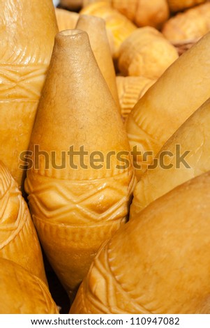 traditional smoked cheese produced in the region polish tatra mountain which is called oscypek
