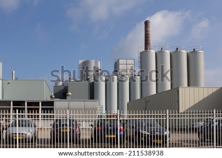 Hoogeveen, Netherlands: August 14, 2014 - Milk factory in Hoogeveen, Netherlands