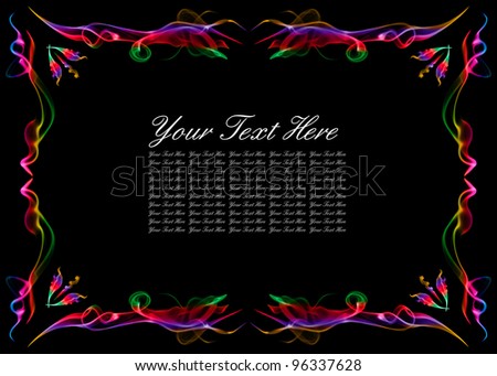 Abstract vintage color frame with space for text on black background