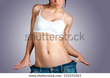 Weight Loss Woman, isolated on white background