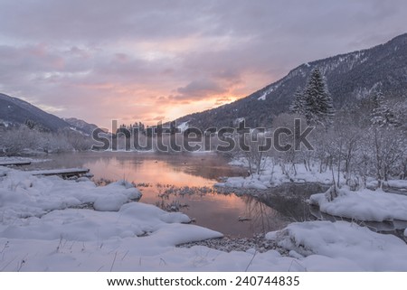Purple Sunrise at the spring of Zelenci.