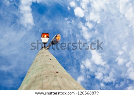 light pole in the  clouds background